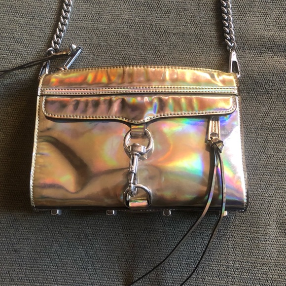 Rare Holographic Iridescent Hologram Rebecca Minkoff Mini Mac EUC - Picture 3 of 17
